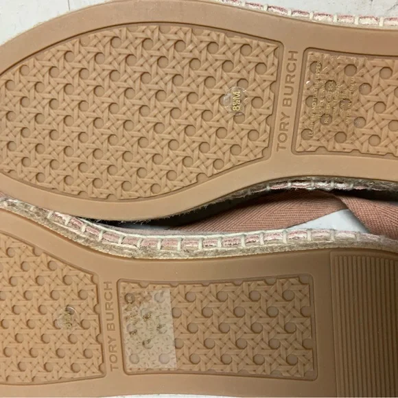 Tory Burch Pink Suede Flats with Ribbon Ties - Picture 3 of 3